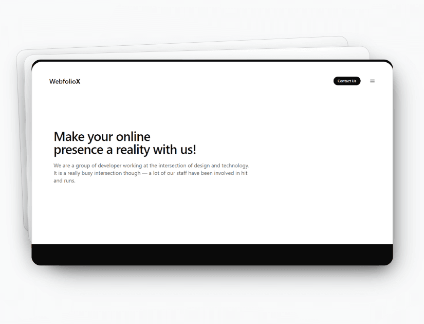 WebfolioX - Interactive Portfolio Website